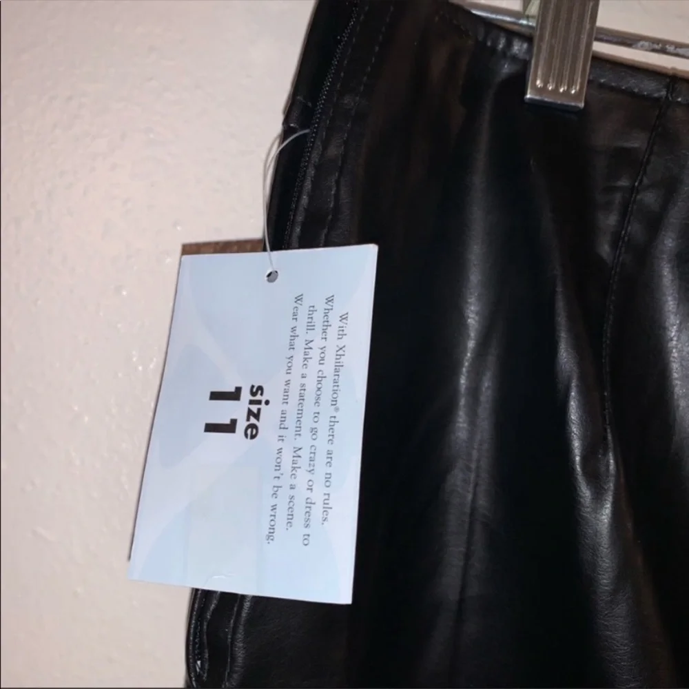 Xhilaration Faux Leather Look Size 11 Knee Length Polyurethane Skirt